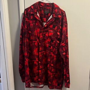 FUBU Red and Black Geometric Shirt